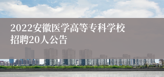 2022安徽医学高等专科学校招聘20人公告