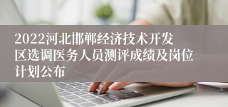 2022河北邯郸经济技术开发区选调医务人员测评成绩及岗位计划公布