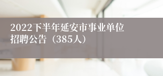 2022下半年延安市事业单位招聘公告（385人）