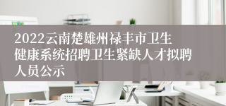 2022云南楚雄州禄丰市卫生健康系统招聘卫生紧缺人才拟聘人员公示