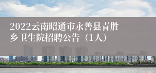 2022云南昭通市永善县青胜乡卫生院招聘公告（1人）