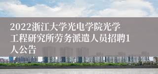 2022浙江大学光电学院光学工程研究所劳务派遣人员招聘1人公告