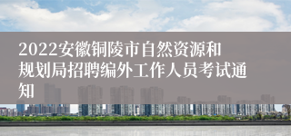 2022安徽铜陵市自然资源和规划局招聘编外工作人员考试通知