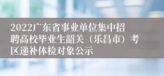 2022广东省事业单位集中招聘高校毕业生韶关（乐昌市）考区递补体检对象公示