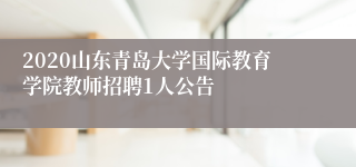 2020山东青岛大学国际教育学院教师招聘1人公告