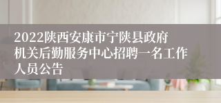 2022陕西安康市宁陕县政府机关后勤服务中心招聘一名工作人员公告