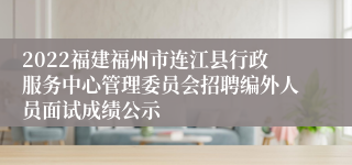 2022福建福州市连江县行政服务中心管理委员会招聘编外人员面试成绩公示