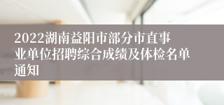 2022湖南益阳市部分市直事业单位招聘综合成绩及体检名单通知