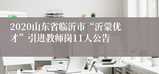 2020山东省临沂市“沂蒙优才”引进教师岗11人公告