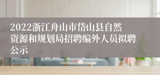2022浙江舟山市岱山县自然资源和规划局招聘编外人员拟聘公示