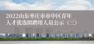 2022山东枣庄市市中区青年人才优选拟聘用人员公示（三）