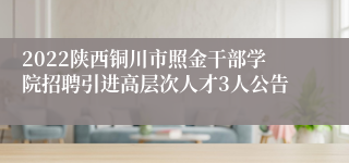 2022陕西铜川市照金干部学院招聘引进高层次人才3人公告