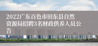 2022广东百色市田东县自然资源局招聘3名财政供养人员公告