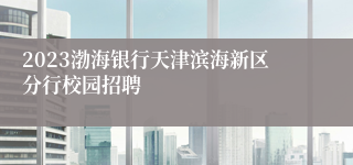 2023渤海银行天津滨海新区分行校园招聘