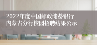 2022年度中国邮政储蓄银行内蒙古分行校园招聘结果公示