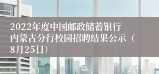 2022年度中国邮政储蓄银行内蒙古分行校园招聘结果公示（8月25日）