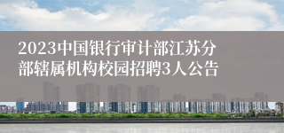 2023中国银行审计部江苏分部辖属机构校园招聘3人公告