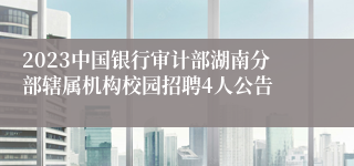 2023中国银行审计部湖南分部辖属机构校园招聘4人公告