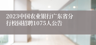 2023中国农业银行广东省分行校园招聘1075人公告