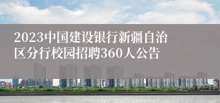 2023中国建设银行新疆自治区分行校园招聘360人公告