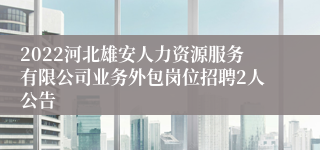 2022河北雄安人力资源服务有限公司业务外包岗位招聘2人公告