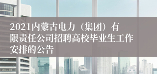 2021内蒙古电力（集团）有限责任公司招聘高校毕业生工作安排的公告