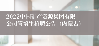 2022中国矿产资源集团有限公司管培生招聘公告（内蒙古）