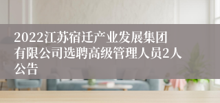 2022江苏宿迁产业发展集团有限公司选聘高级管理人员2人公告