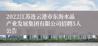 2022江苏连云港市东海水晶产业发展集团有限公司招聘5人公告