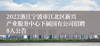 2022浙江宁波市江北区新兴产业服务中心下属国有公司招聘8人公告