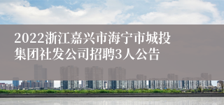2022浙江嘉兴市海宁市城投集团社发公司招聘3人公告