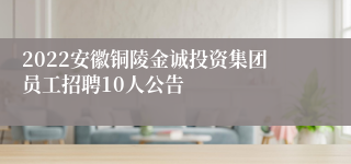 2022安徽铜陵金诚投资集团员工招聘10人公告