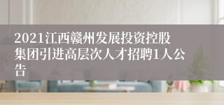 2021江西赣州发展投资控股集团引进高层次人才招聘1人公告