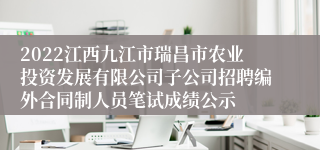 2022江西九江市瑞昌市农业投资发展有限公司子公司招聘编外合同制人员笔试成绩公示