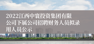 2022江西中寰投资集团有限公司下属公司招聘财务人员拟录用人员公示