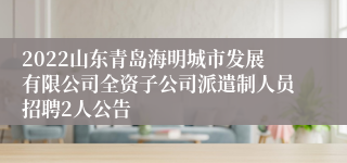 2022山东青岛海明城市发展有限公司全资子公司派遣制人员招聘2人公告