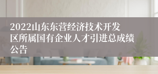 2022山东东营经济技术开发区所属国有企业人才引进总成绩公告