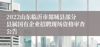 2022山东临沂市郯城县部分县属国有企业招聘现场资格审查公告