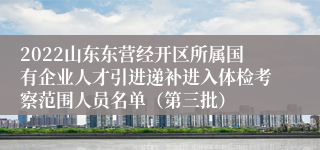2022山东东营经开区所属国有企业人才引进递补进入体检考察范围人员名单（第三批）