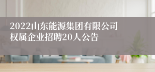 2022山东能源集团有限公司权属企业招聘20人公告