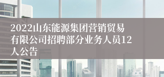 2022山东能源集团营销贸易有限公司招聘部分业务人员12人公告