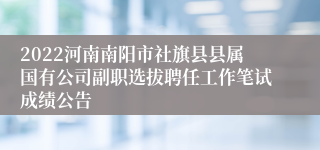 2022河南南阳市社旗县县属国有公司副职选拔聘任工作笔试成绩公告