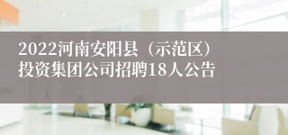 2022河南安阳县（示范区）投资集团公司招聘18人公告