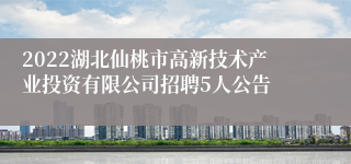 2022湖北仙桃市高新技术产业投资有限公司招聘5人公告