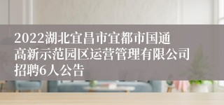 2022湖北宜昌市宜都市国通高新示范园区运营管理有限公司招聘6人公告