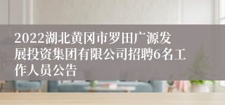 2022湖北黄冈市罗田广源发展投资集团有限公司招聘6名工作人员公告