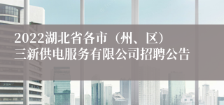 2022湖北省各市（州、区）三新供电服务有限公司招聘公告