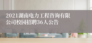 2021湖南电力工程咨询有限公司校园招聘36人公告