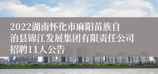 2022湖南怀化市麻阳苗族自治县锦江发展集团有限责任公司招聘11人公告