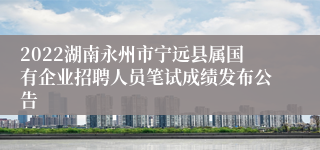 2022湖南永州市宁远县属国有企业招聘人员笔试成绩发布公告